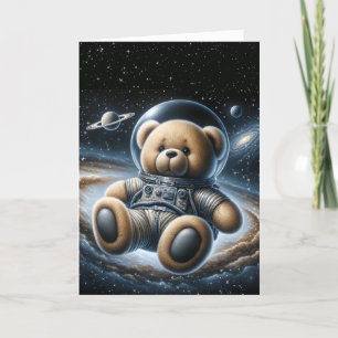 Carte Teddy Bear Astronaut Pour Nouveau Baby Boy