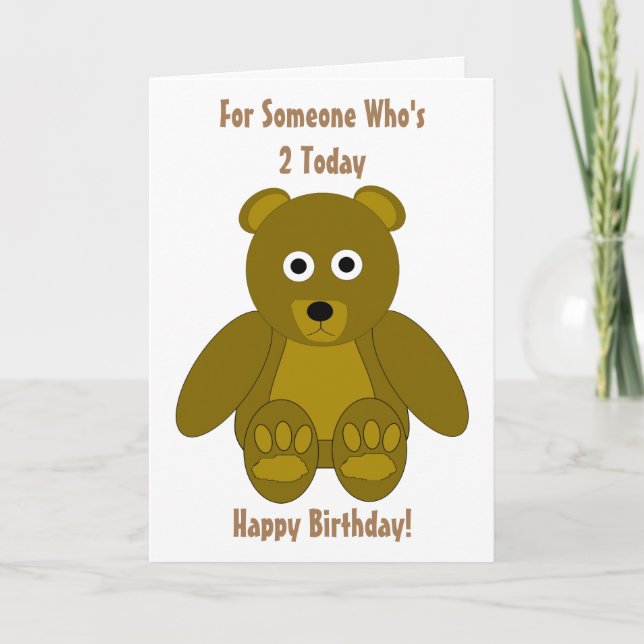 Carte Teddy Bear Design 2e anniversaire (Devant)