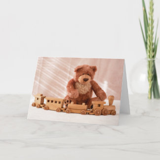 Carte Teddy Bear et Toy Train Card