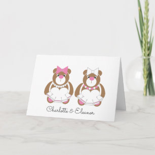 Carte Teddy bear lesbienne mariage félicitations mignonn