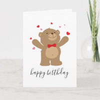 Teddy Bear Love Cute Personnalisé Birthday Baby