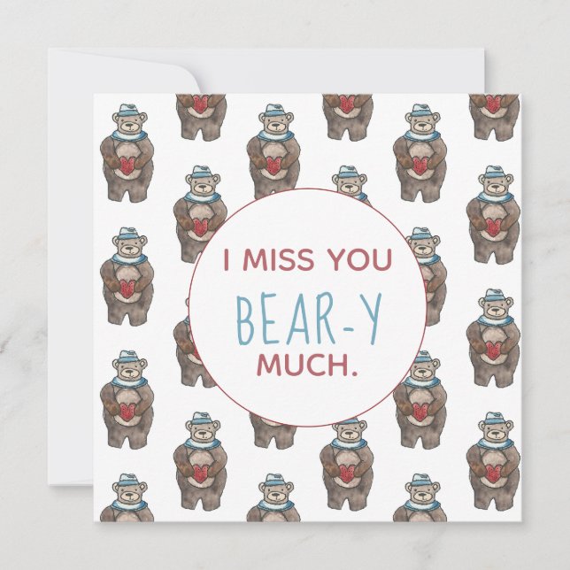Carte Teddy Bear Tu me manques beaucoup (Devant)