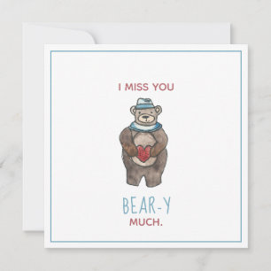 Carte Teddy Bear Vous me manquez de faire attention Vale