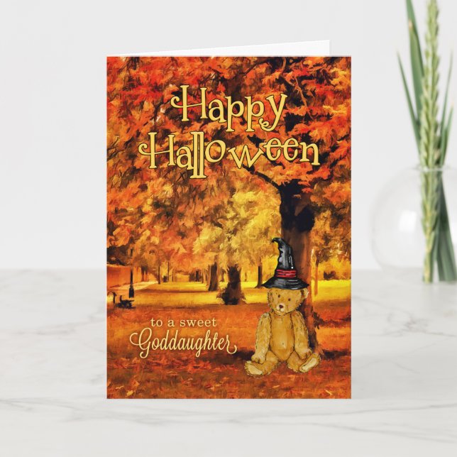 Carte Teddy Bear Witch Halloween (Devant)