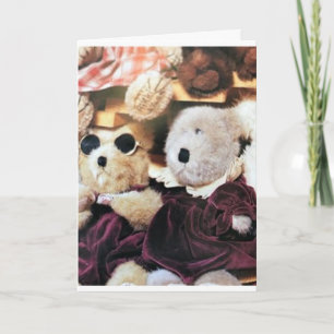 CARTE **TEDDY PORTEZ COUPLE SOUHAITE POUR LES VACANCES**
