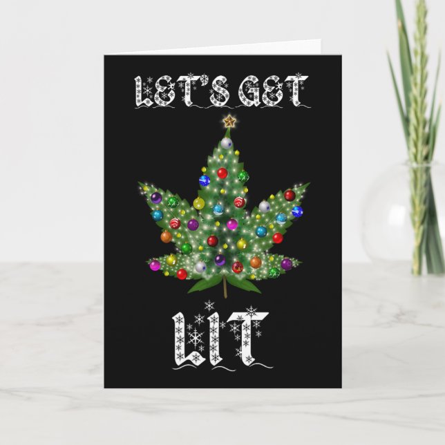 Carte Tee Cadeau Thc Pot Feuille de mauvaises herbes d'a (Devant)