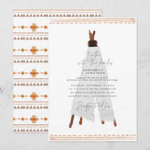 Carte teepee bohème moderne jardin rustique élégant