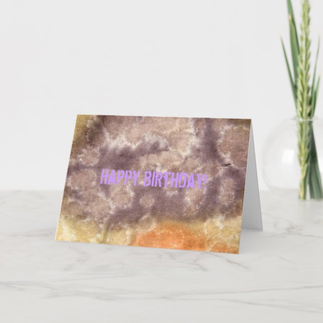 Carte Teinture à tarte violette et orange, Joyeux annive (Devant)