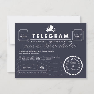 Carte Telegram moderne Enregistrer la date - Marin