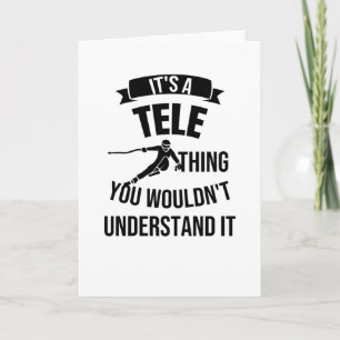 Carte Telemark Skier Sans Talon Ski Télémark Ski