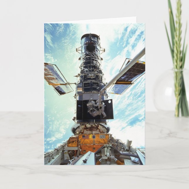 Carte Télescope spatial Hubble et astronautes (Devant)