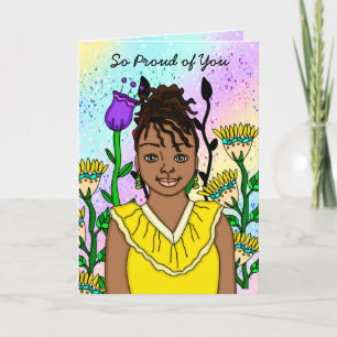 Carte Tellement fier de toi Fille d'art populaire