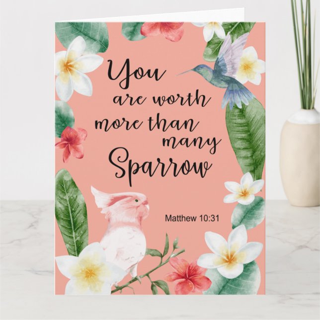 Carte Témoin Jéhovah JW Encouragement Matthieu 10:31 (Devant)
