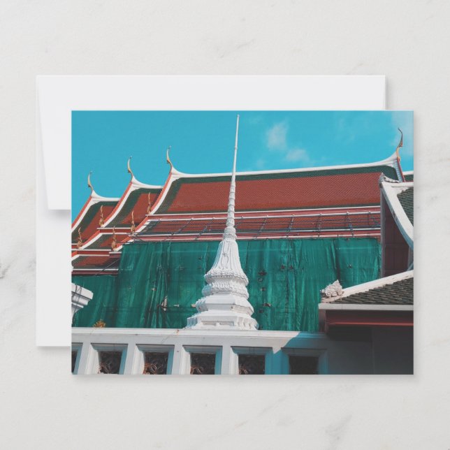 Carte Temple bouddhiste thaïlandais Wat Arun Bangkok Fla (Devant)