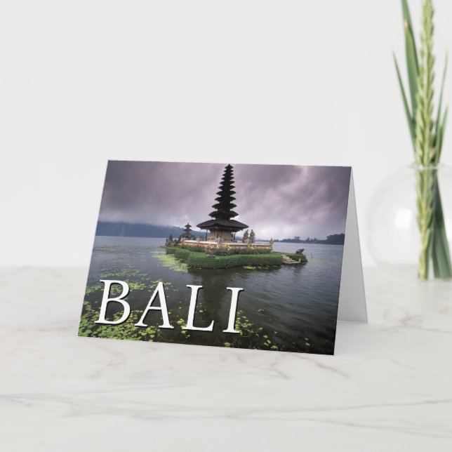 Carte Temple Ulun Danu | Bali, Indonésie Anniversaire (Devant)