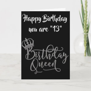 Carte TEMPS DE CÉLÉBRER **13e** REINE D'ANNIVERSAIRE