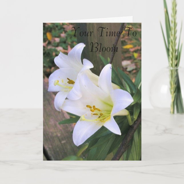 Carte Temps De Fleur - Lillies Blanches (Devant)