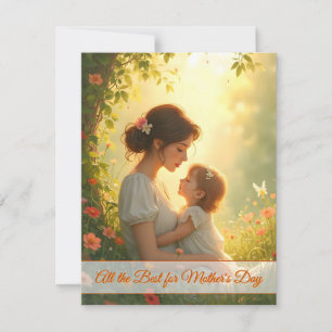 Carte Tendre Amour Maternel dans une Lumière Fleurie