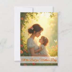 Carte Tendre Amour Maternel dans une Lumière Fleurie