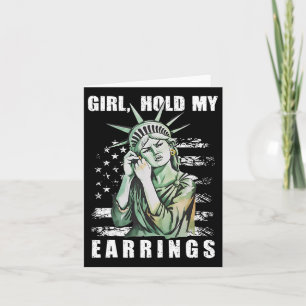 Carte Tenez Mes Boucles D'Oreilles Statue Résiste Subtil