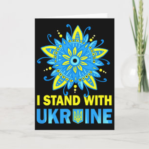 Carte Tenez-vous avec le drapeau ukrainien anti-Poutine 