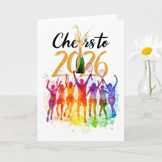 Carte Tennis 2026 New Year Celebration  (Petite plante)