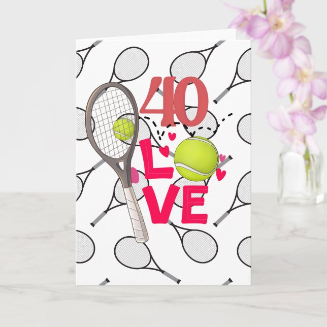 Carte Tennis 40e anniversaire (Orchidée)