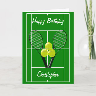 Carte Tennis Ajouter un nom Anniversaire