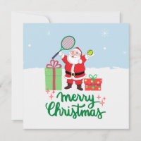 Tennis Christmas Holiday Card avec balle et Père N