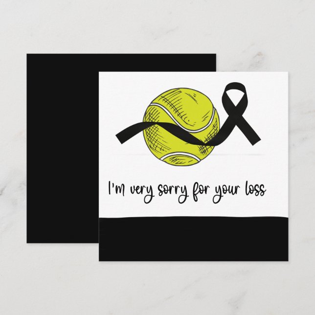 Carte Tennis Condolences Désolé pour votre perte (Devant / Derrière)