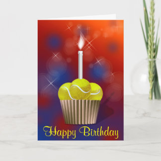 Carte Tennis Cupcake Joyeux Anniversaire