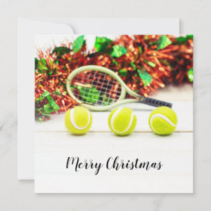 Carte Tennis de ballon et raquette avec décoration de No