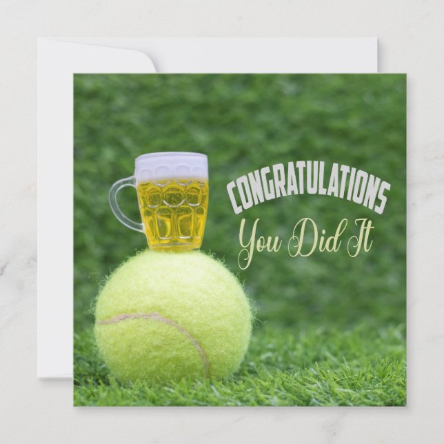 Carte Tennis Félicitations à la bière (Devant)
