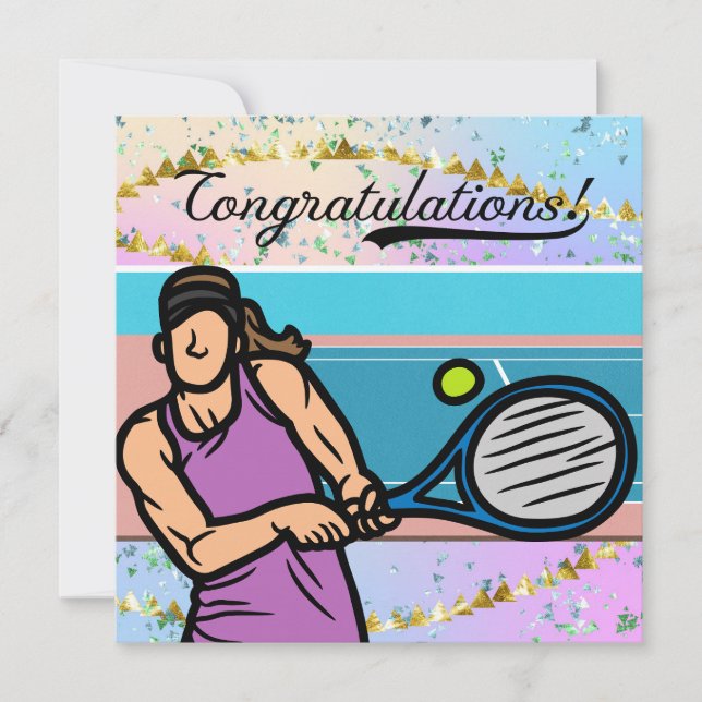 Carte Tennis Félicitations au joueur (Devant)