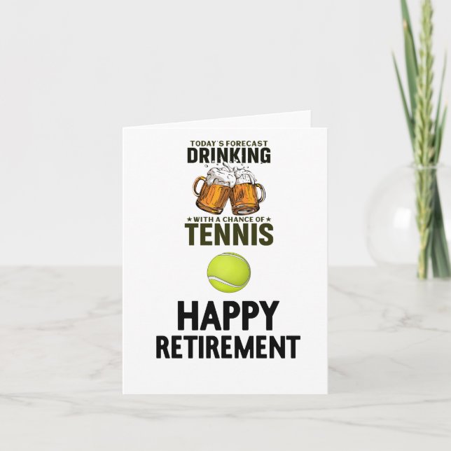 Carte Tennis Joyeuse retraite au joueur de tennis (Devant)