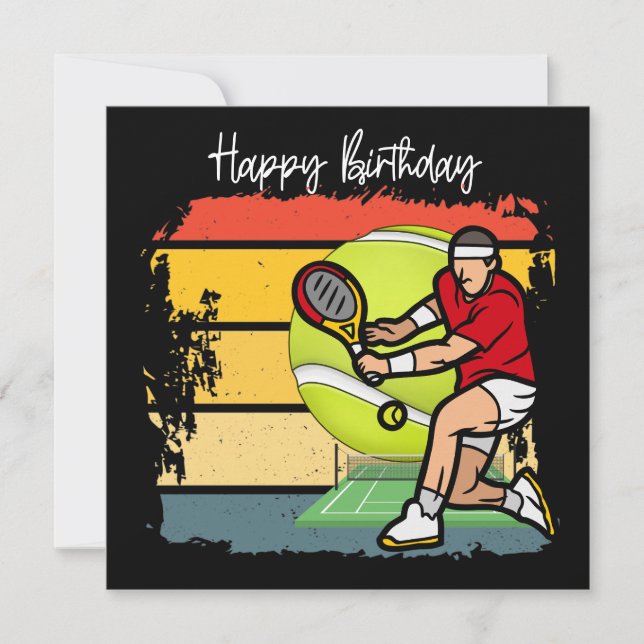 Carte Tennis Joyeux Anniversaire à papa Tennis (Devant)