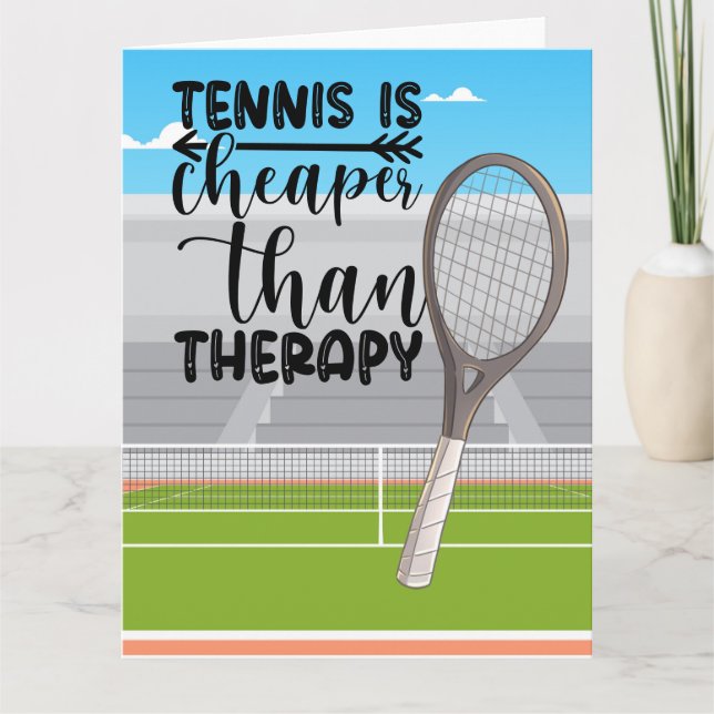 Carte Tennis moins cher que la thérapie pour le joueur d (Devant)