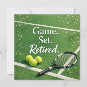 Carte Tennis Retraite avec raquette et balle