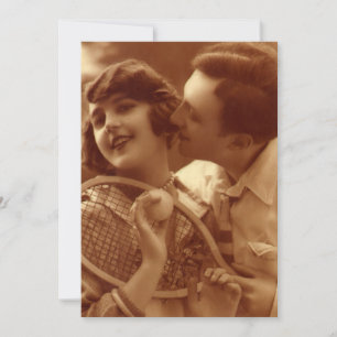 Carte Tennis Sportif Vintage, Amour et Romance