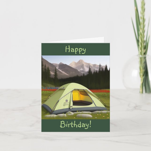 Carte Tent Camping Anniversaire (Devant)