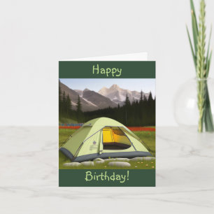 Carte Tent Camping Anniversaire