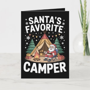 Carte Tente de camping de Noël au feu de camp préféré du