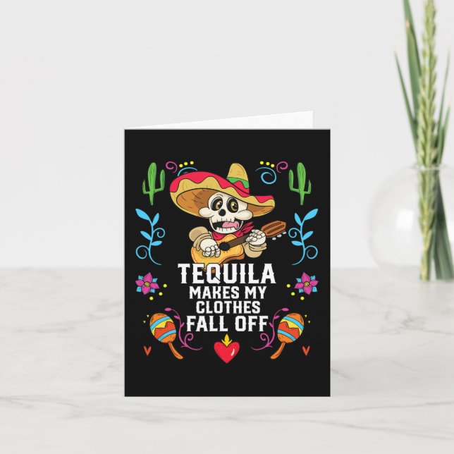 Carte Tequila Met Mes Vêtements Tomber Du Tequil Alcooli (Devant)