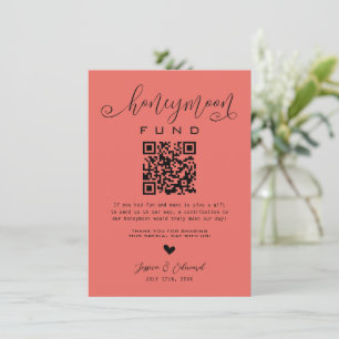 Carte Terra Cotta Honeymoon Fund Qr Code Minimal Moderne