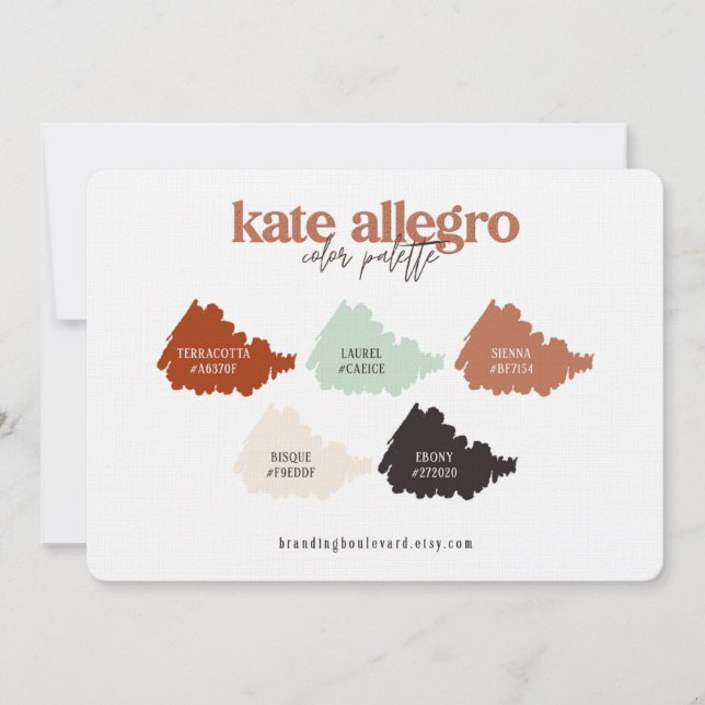 Carte Terracotta Burning Sienna & Beige Color Palette Ca (Devant)