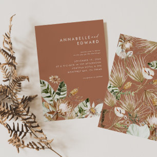 Carte Terracotta chic bohème botanique moderne élégant