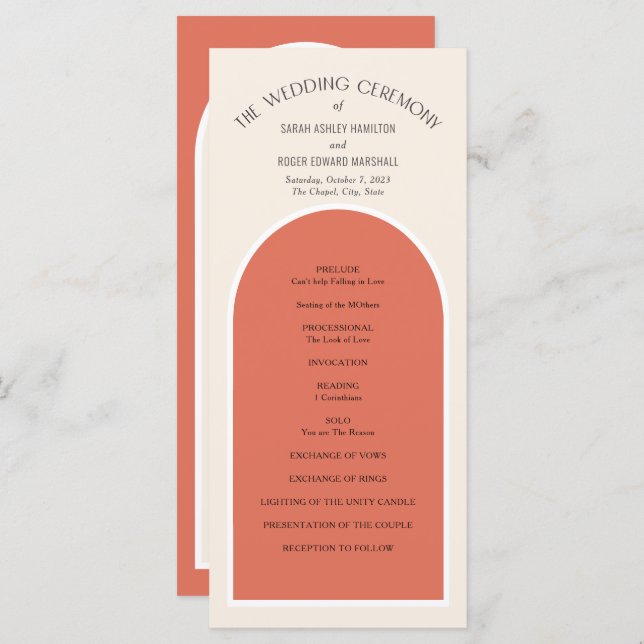 Carte Terracotta désert tons terre simple Arc moderne (Devant / Derrière)