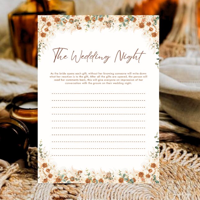 Carte Terracotta Floral Boho Rose Jeu de nuit Mariage (Créateur téléchargé)