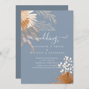 Carte Terracotta Pampas Mariage Tropical Grass