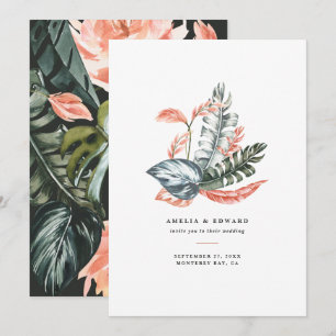 Carte Terracotta sauge vert feuillage tropical mariage